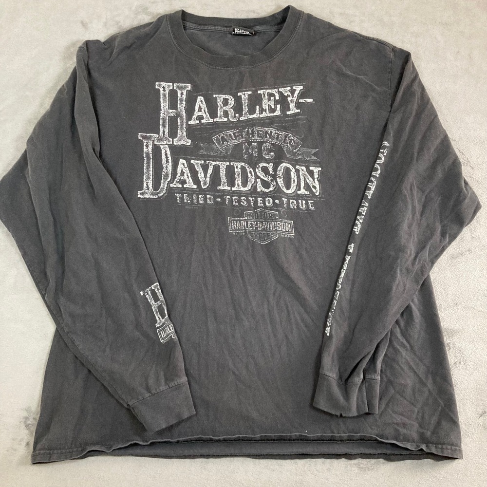 Harley-Davidson Mens Long Sleeve Graphic T-Shirt Emerald Coast Florida Black XL